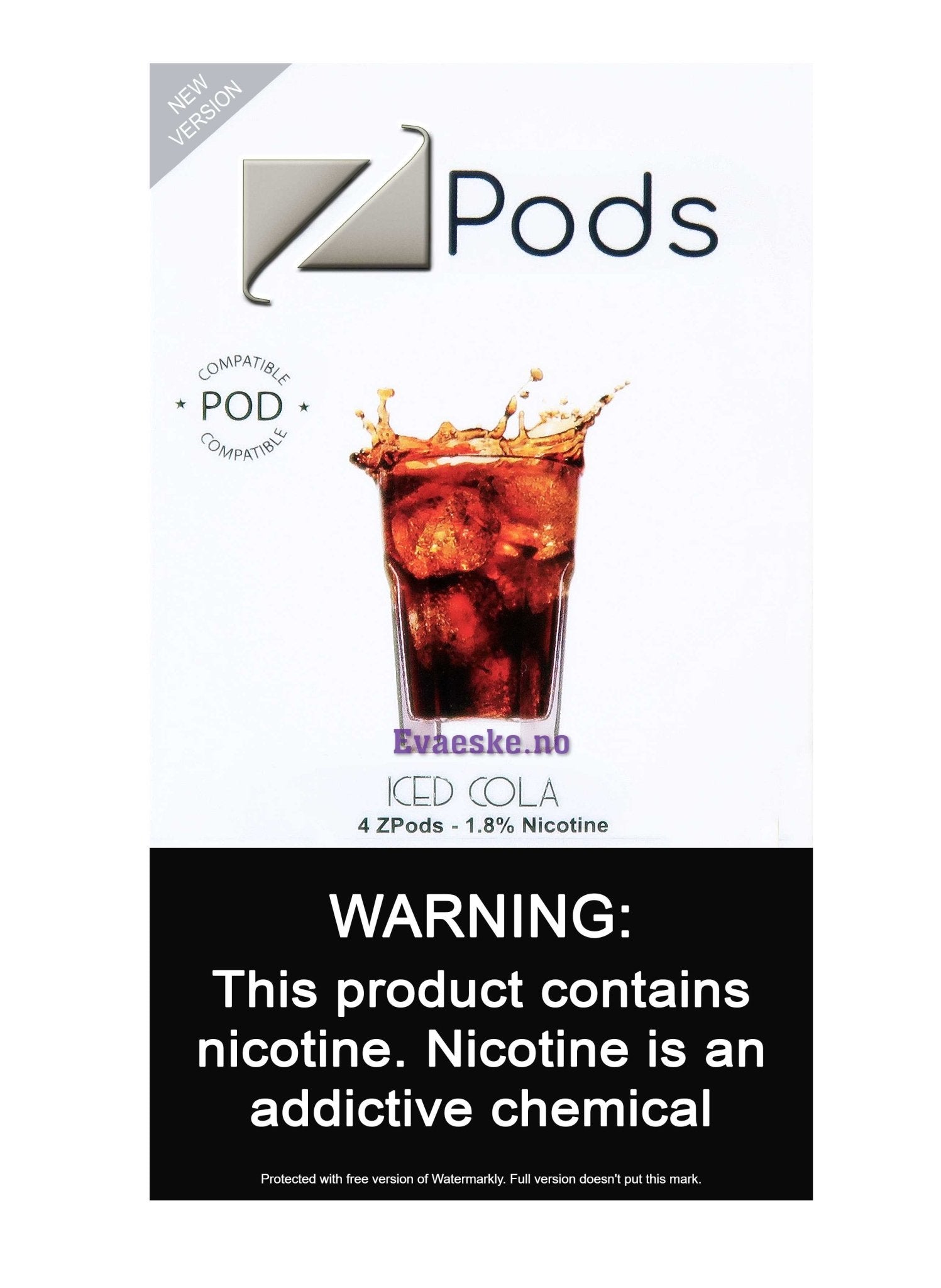 4 STK: ZIIP Pod Iced Cola - Evaeske
