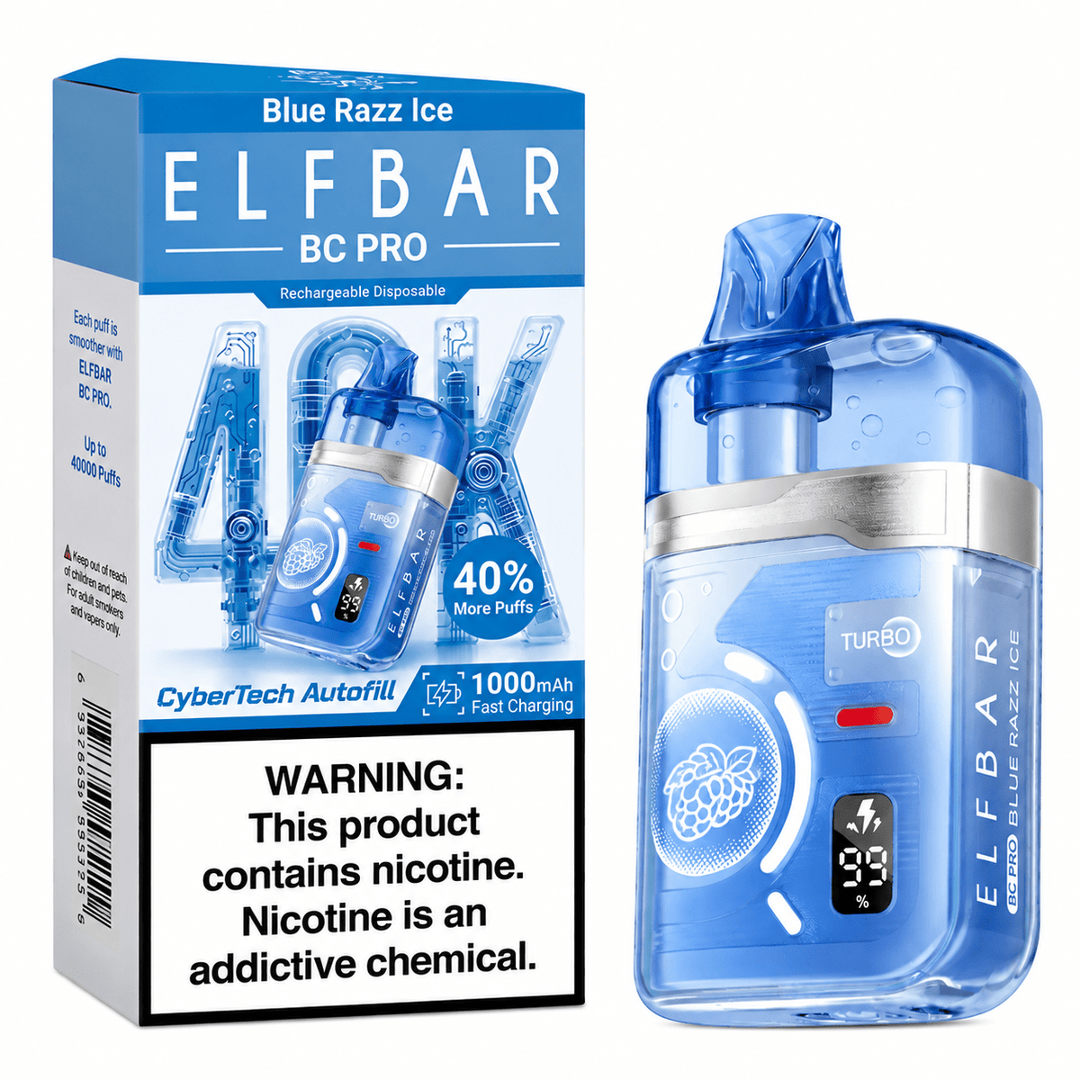 Elf Bar BC 40 000 Pro Blue Razz Ice