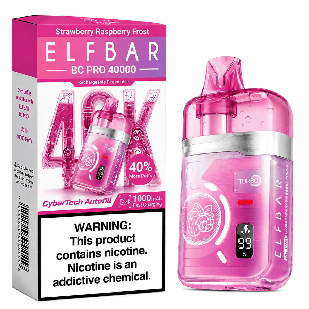 Elf Bar BC 40 000 Pro Strawberry Raspberry Frost